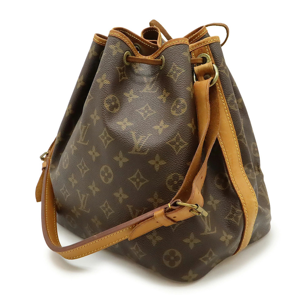 Louis Vuitton Hobo Monogram Shoulder Bag Drawstring Brown